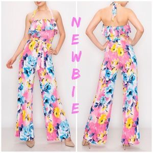 Wide Leg Halter Jumpsuit